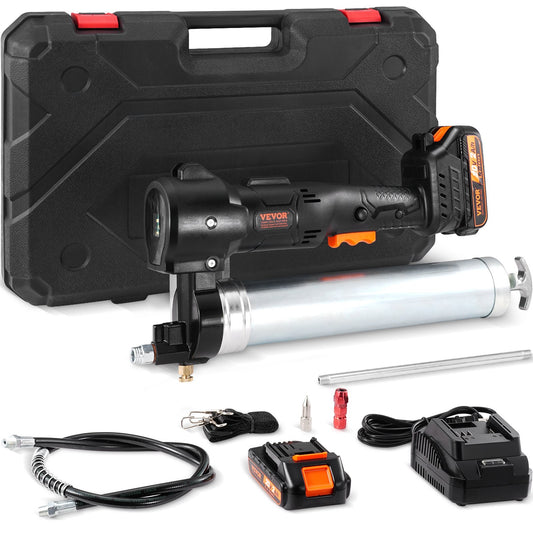 VEVOR Cordless Grease Gun, 82.74Mpa, 990 mm Long Hose, Electric Grease Gun Kit Professional