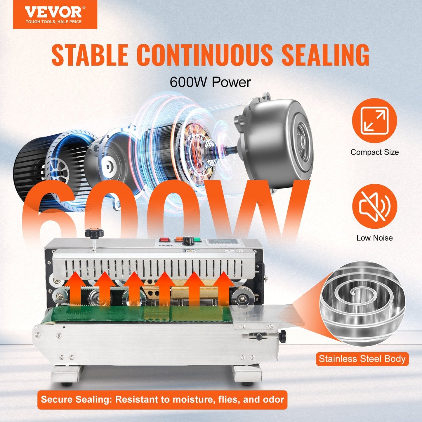 Stainless Steel Horizontal Band Sealer with Adjustable Speed and Durable Design