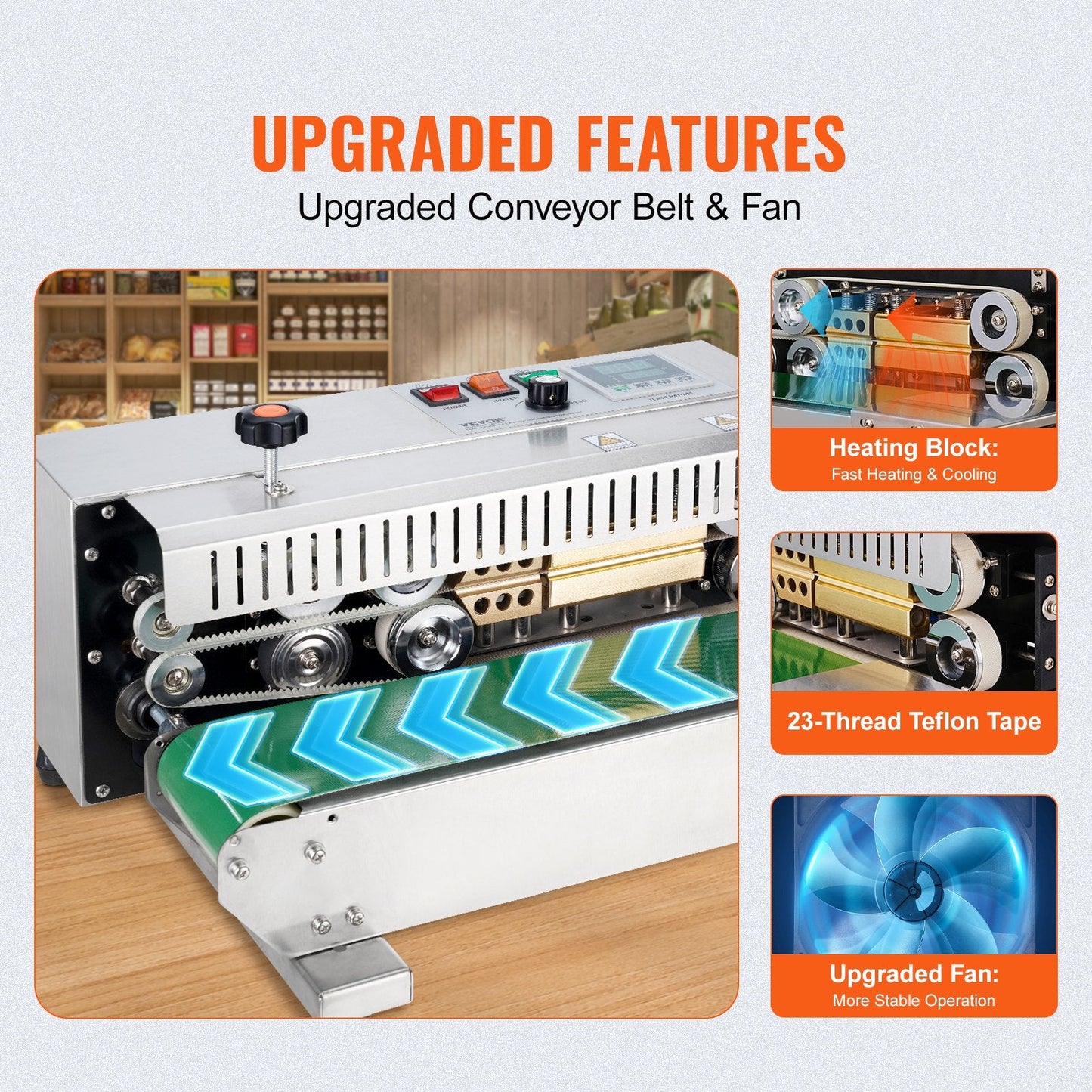 Stainless Steel Horizontal Band Sealer with Adjustable Speed and Durable Design