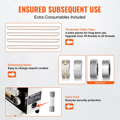 Horizontal Band Sealer with Count Function, 16 m/min Sealing Speed, 5 kg Load
