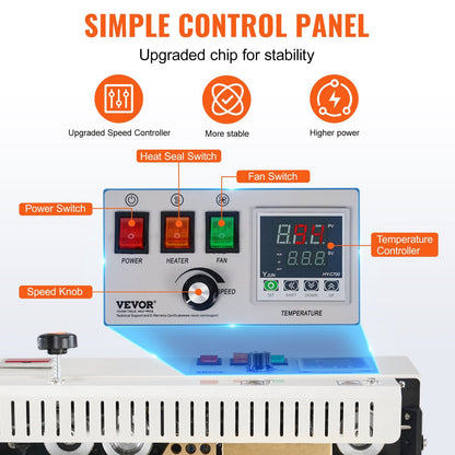 Horizontal Band Sealer with Count Function, 16 m/min Sealing Speed, 5 kg Load