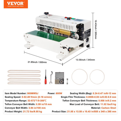 Horizontal Band Sealer with Count Function, 16 m/min Sealing Speed, 5 kg Load