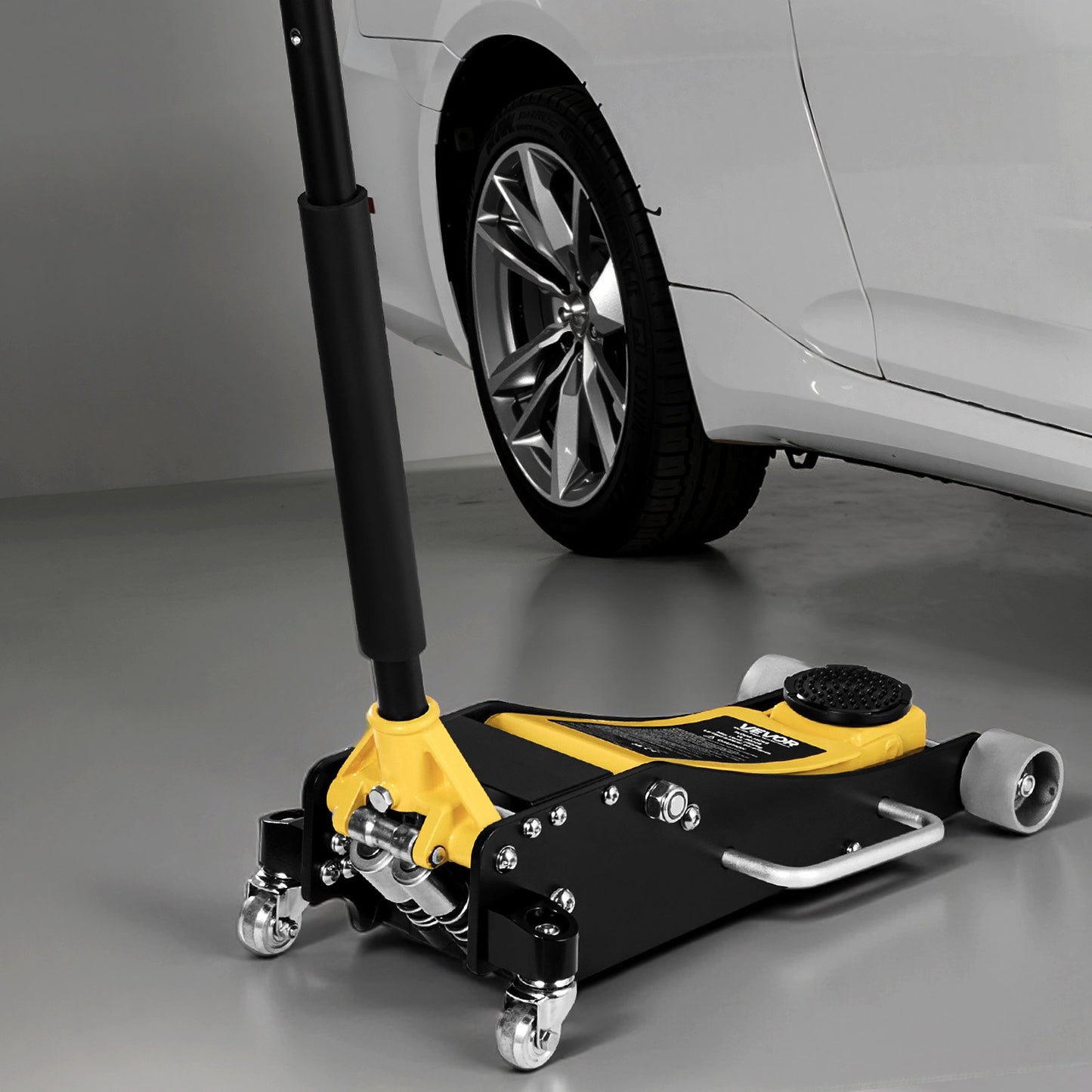 Low Profile Floor Jack, 2.5 Ton Capacity, Aluminum & Steel Racing Floor Jack with Dual Pistons Quick Lift Pump, Hydraulic Trolley Car Lift for Sedans & Compact SUVs, Lifting Range 95-475 mm