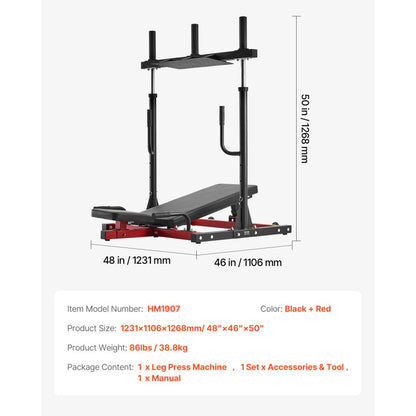 VEVOR Vertical Leg Press Machine Lower Body Special Home Gym Training Equipment