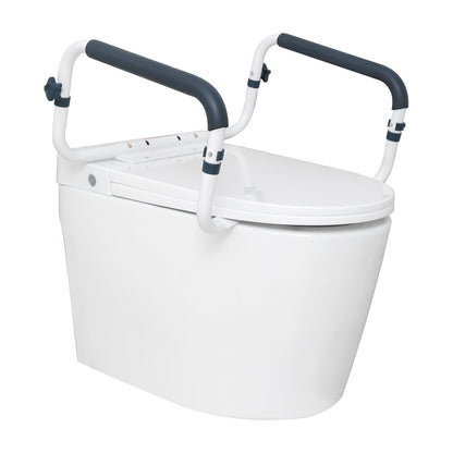 Toilet Safety Rail with Adjustable Width, 136 kg Capacity, Padded Armrests