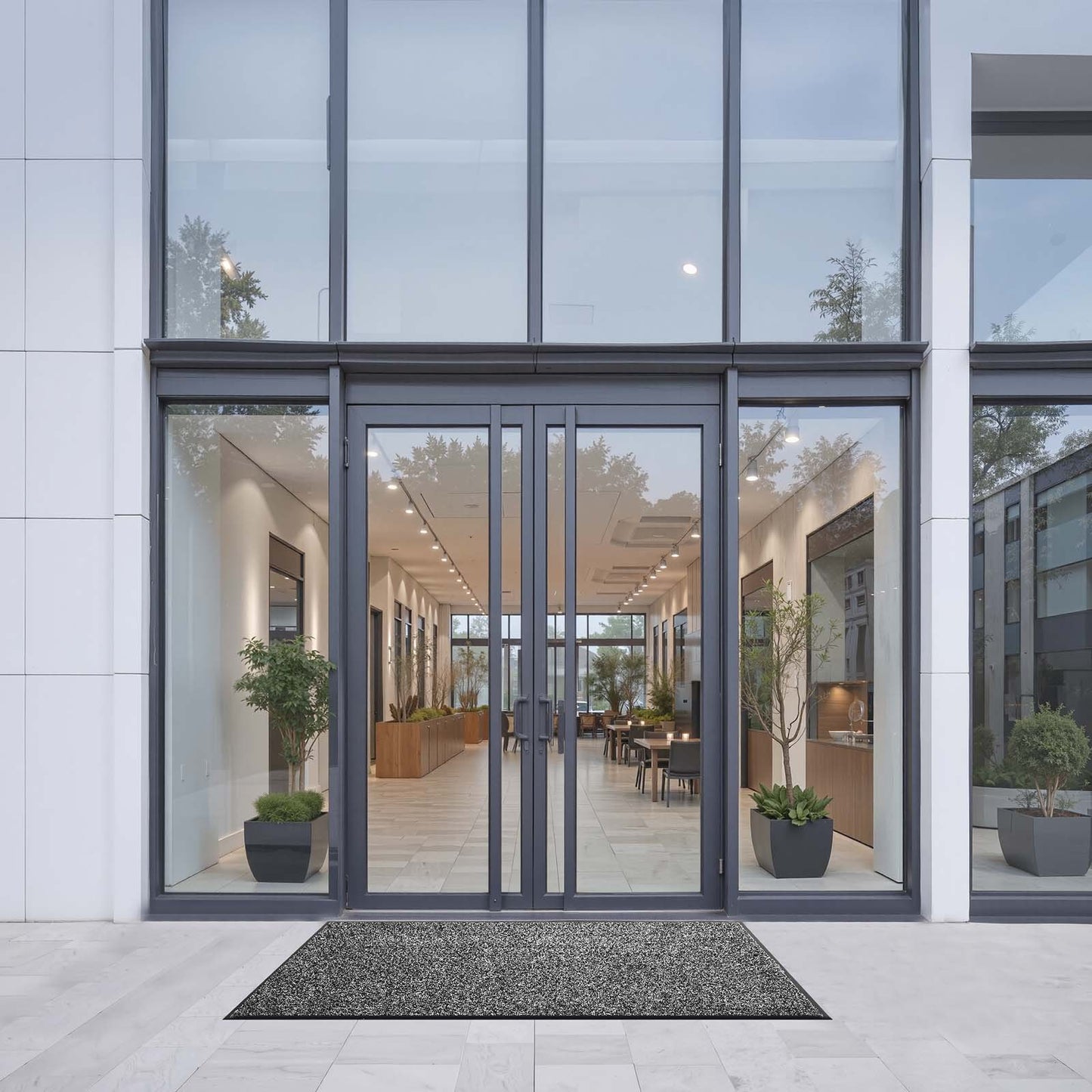Front Door Mat, 1524 x 914 mm Commercial Floor Mat for Indoor and Outdoor, Industrial Entrance Carpet with PVC Backing, Heavy Duty Washable Entry Rug for Hallway, Kitchen, Balcony, Garage, Grey