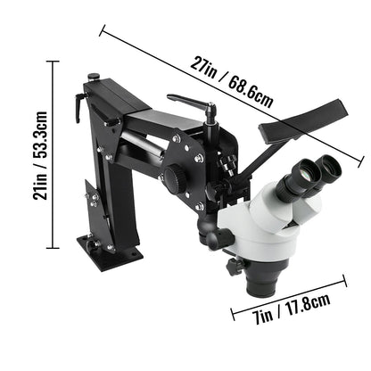 Multi-Directional Jewelry Microscope with Spring Bracket, 7X-45X Zoom, 68 cm