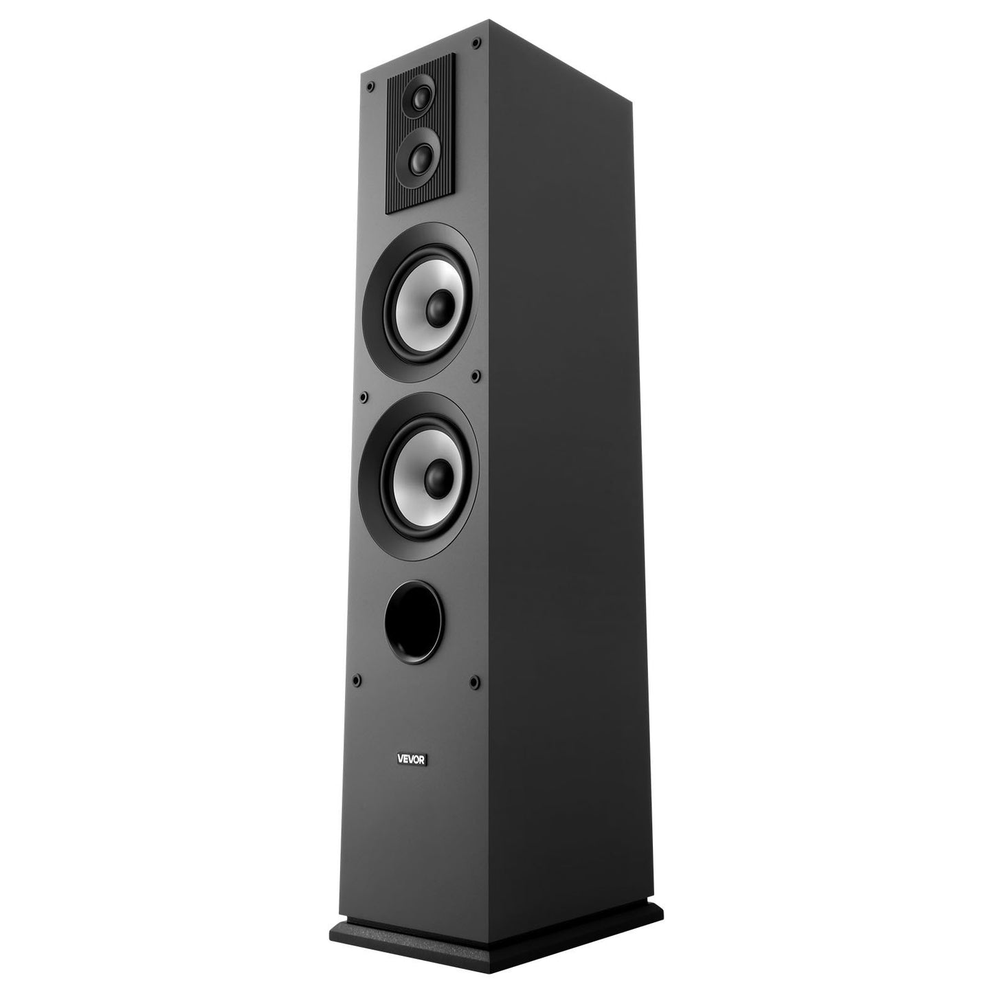 Floorstanding Speaker, 3-Way, Floor-Standing Tower Speaker with 19.05 mm&25.4 mm Tweeter, Dual 133.35 mm Woofers, 145W Peak, 70Hz–20kHz Frequency Response, MDF Enclosure, for Home Audio, Single
