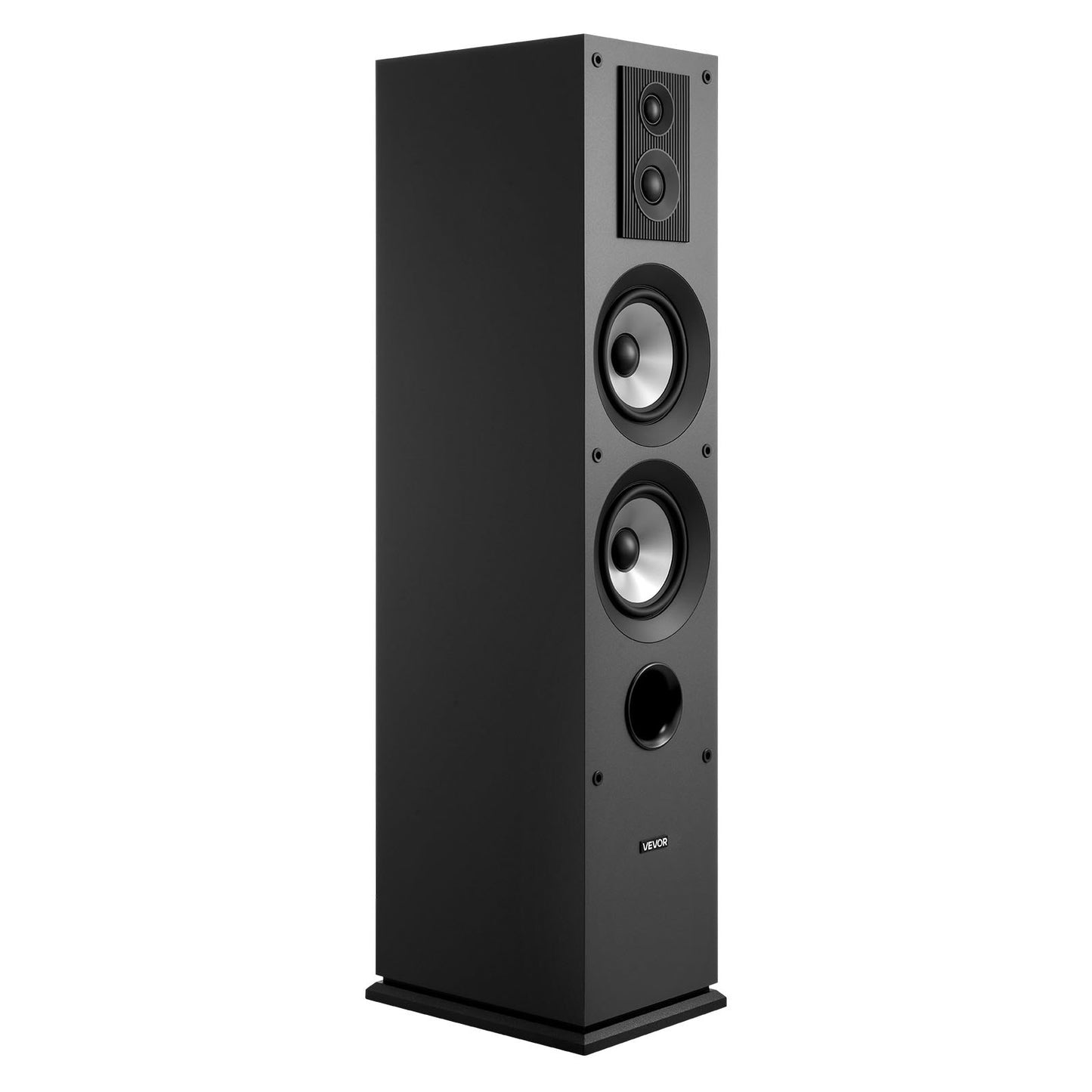 Floorstanding Speaker, 3-Way, Floor-Standing Tower Speaker with 19.05 mm&25.4 mm Tweeter, Dual 133.35 mm Woofers, 145W Peak, 70Hz–20kHz Frequency Response, MDF Enclosure, for Home Audio, Single