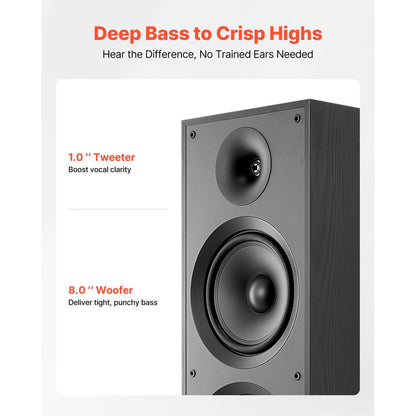 Floorstanding Speaker 2-Way Floor-Standing Tower Speaker 600W Peak Single