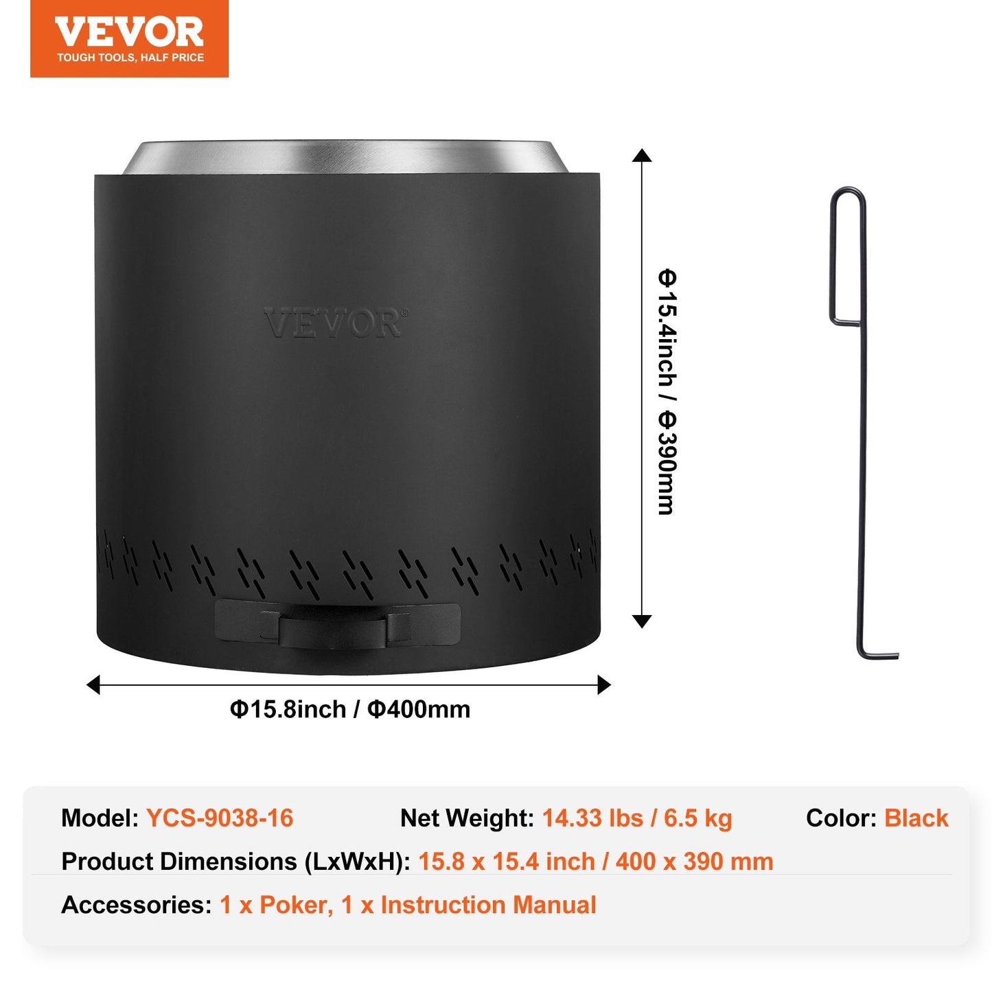 Portable 0.4m Smokeless Fire Pit Stove, Stainless Steel, Lightweight Design