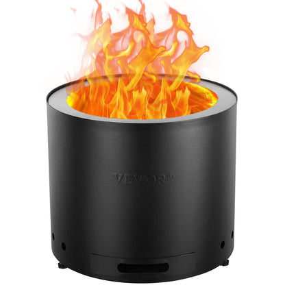 Stainless Steel Smokeless Fire Pit Stove - 0.49m Diameter, Portable & Lightweight