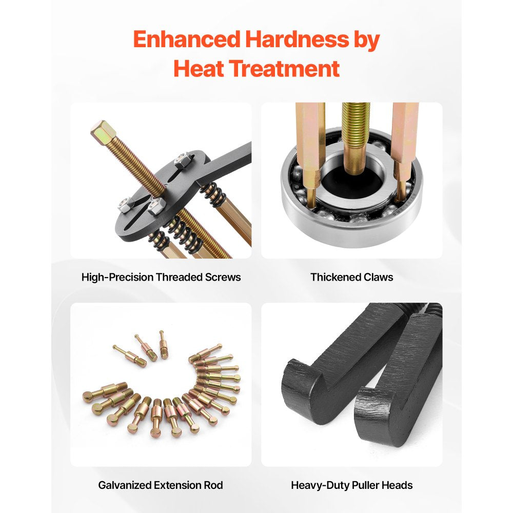 36 in 1 Bearing Disassembly Puller Inner Hole Removal Tool 3-Jaw Puller