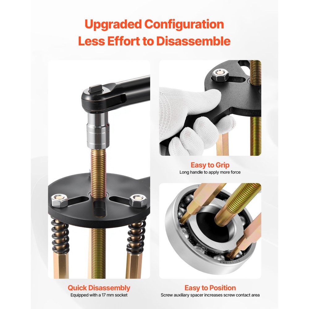 36 in 1 Bearing Disassembly Puller Inner Hole Removal Tool 3-Jaw Puller