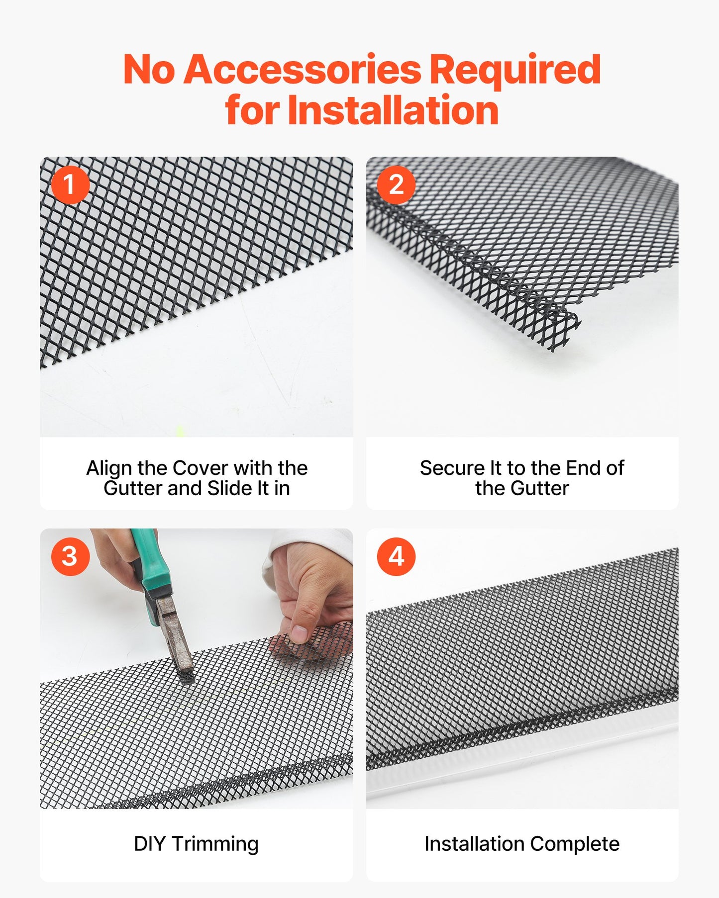 Gutter Guard, 152.4 mm Powder-Coated Steel Gutter Screen, Heavy-Duty 36.58 m Length, 1.02 mm Thick, Leaf Guard for Debris and Leaves, Easy DIY, Fits 152.4 mm Standard Systems, 40 Pack, Black