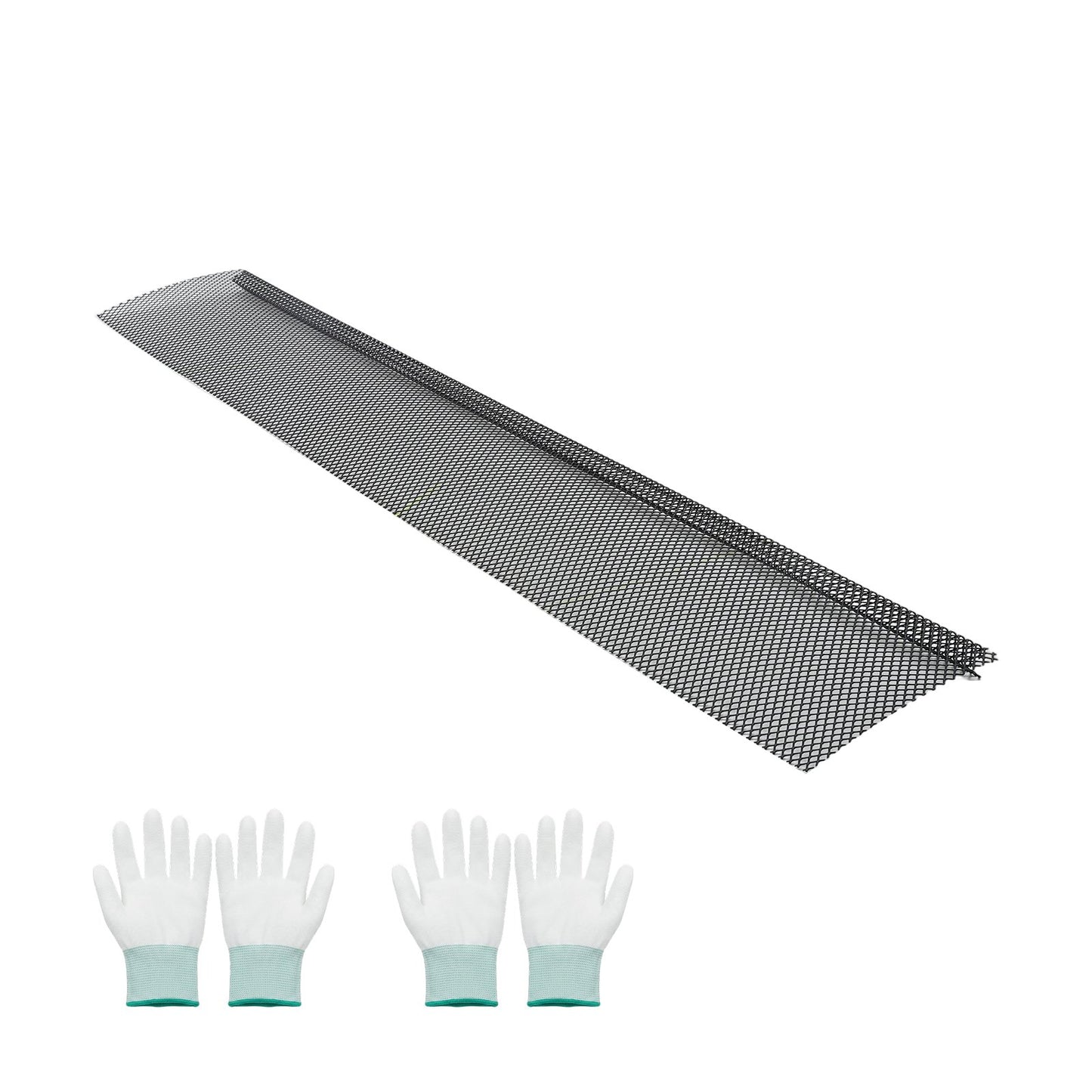 Gutter Guard, 152.4 mm Powder-Coated Steel Gutter Screen, Heavy-Duty 36.58 m Length, 1.02 mm Thick, Leaf Guard for Debris and Leaves, Easy DIY, Fits 152.4 mm Standard Systems, 40 Pack, Black