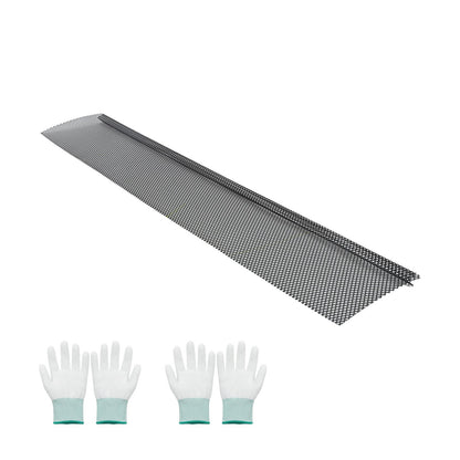 Gutter Guard, 152.4 mm Powder-Coated Steel Gutter Screen, Heavy-Duty 36.58 m Length, 1.02 mm Thick, Leaf Guard for Debris and Leaves, Easy DIY, Fits 152.4 mm Standard Systems, 40 Pack, Black