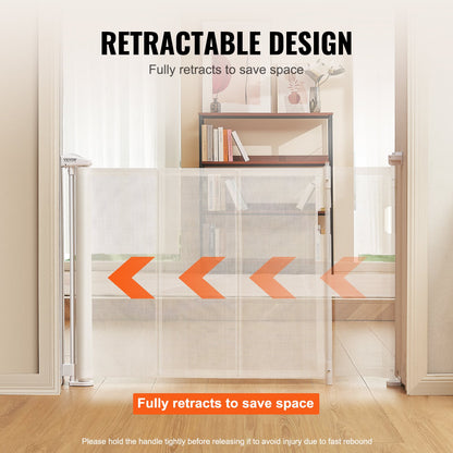 VEVOR Retractable Baby Gate, 34.2" Tall Mesh Baby Gate, Extends up to 116.1" Wide