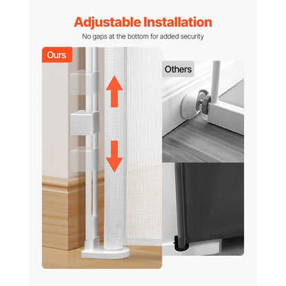 VEVOR Retractable Baby Gate 870 mm Tall Extend to 1400 mm Wide Kids Pets White
