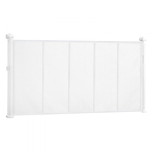 VEVOR Retractable Baby Gate 870 mm Tall Extend to 1400 mm Wide Kids Pets White