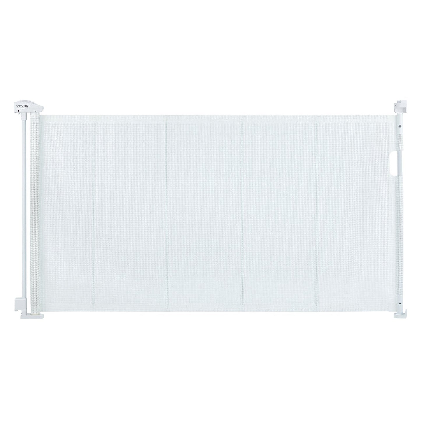 Retractable Mesh Baby Gate, 0.87m Tall, Extends up to 1.53m Wide, White
