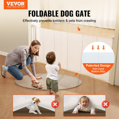 VEVOR Retractable Baby Gate, 34.2" Tall Mesh Baby Gate, Extends up to 76.8" Wide