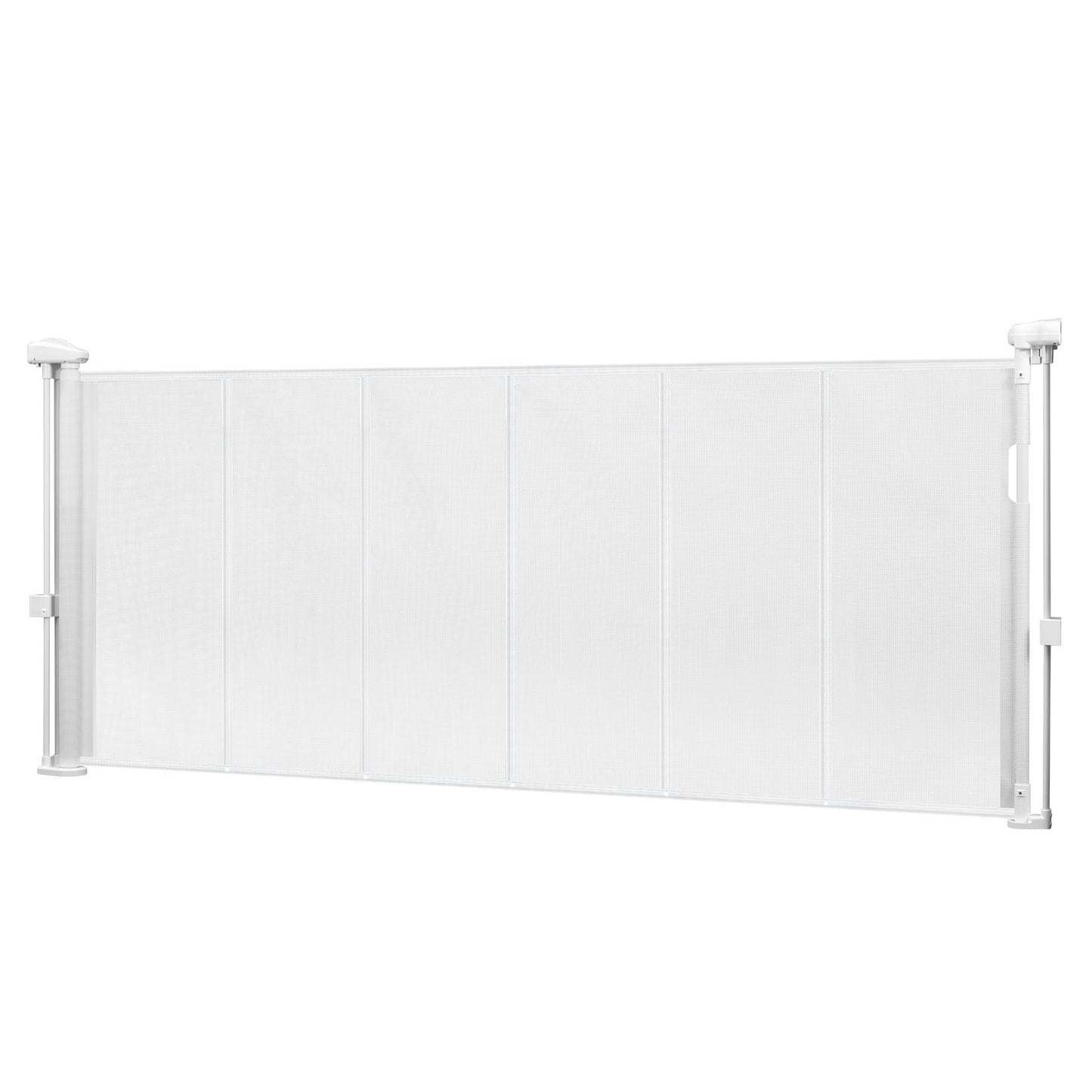 Retractable Baby Gate, 870 mm Tall, Extends up to 1800 mm Wide, Retractable Gate for Kids or Pets, Mesh Material, Easy to Install for Indoor Stairs, Doorways, Hallways, Playrooms, White