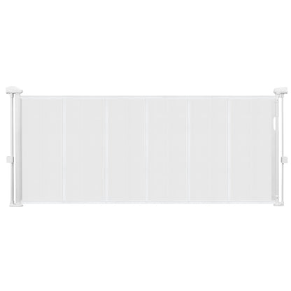 Retractable Baby Gate, 870 mm Tall, Extends up to 1800 mm Wide, Retractable Gate for Kids or Pets, Mesh Material, Easy to Install for Indoor Stairs, Doorways, Hallways, Playrooms, White