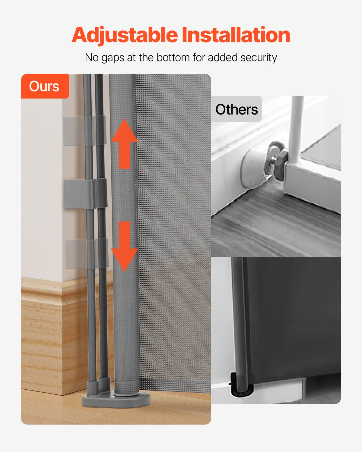 Retractable Baby Gate, 870 mm Tall, Extends up to 2800 mm Wide, Retractable Gate for Kids or Pets, Mesh Material, Easy to Install for Indoor Stairs, Doorways, Hallways, Playrooms, Gray