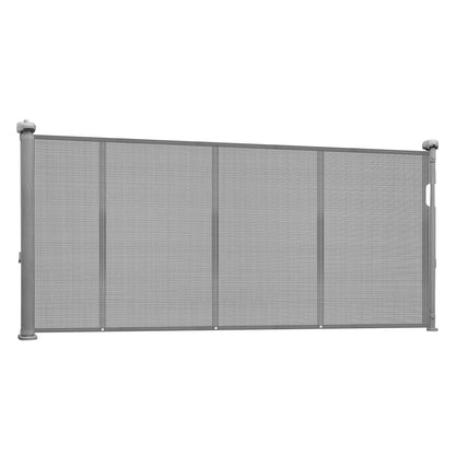 Retractable Baby Gate, 870 mm Tall, Extends up to 2800 mm Wide, Retractable Gate for Kids or Pets, Mesh Material, Easy to Install for Indoor Stairs, Doorways, Hallways, Playrooms, Gray