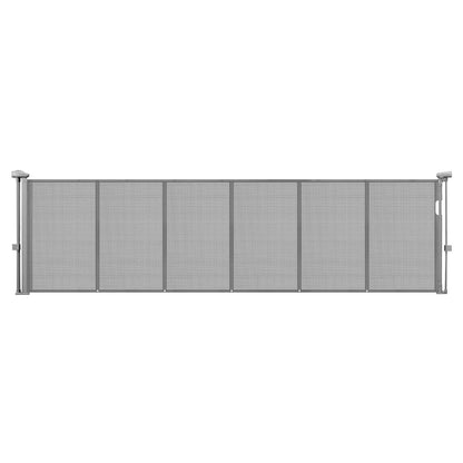 Retractable Baby Gate, 870 mm Tall, Extends up to 2800 mm Wide, Retractable Gate for Kids or Pets, Mesh Material, Easy to Install for Indoor Stairs, Doorways, Hallways, Playrooms, Gray