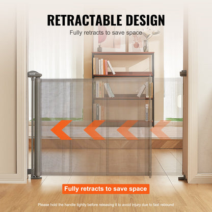 VEVOR Retractable Baby Gate, 34.2" Tall Mesh Baby Gate, Extends up to 116.1" Wide