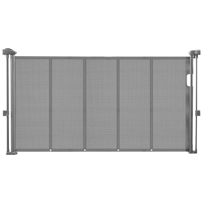 VEVOR Retractable Baby Gate 870 mm Tall Extend to 1400 mm Wide Kids Pets Gray