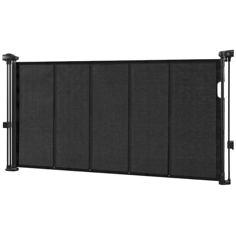 Retractable Baby Gate 870 mm Tall Extend to 1400 mm Wide Kids Pets Black