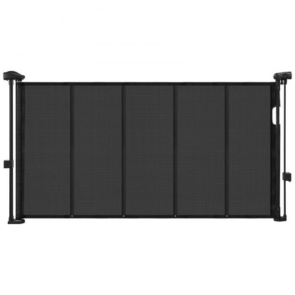 Retractable Baby Gate 870 mm Tall Extend to 1400 mm Wide Kids Pets Black
