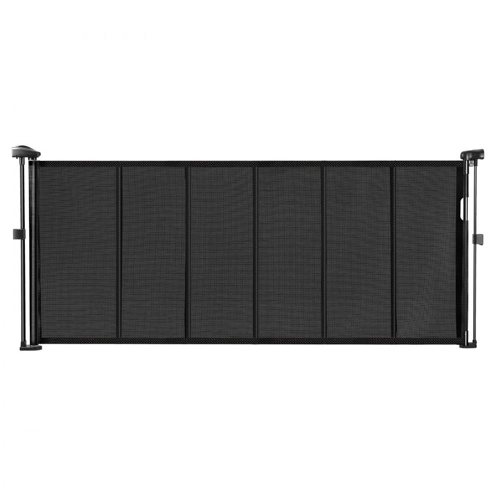 Retractable Baby Gate 870 mm Tall Extend to 1800 mm Wide Kids Pets Black
