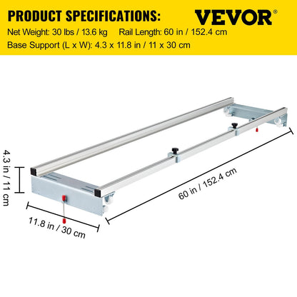 Adjustable Router Sled for Woodworking, 1.6m Width, with Locking Function