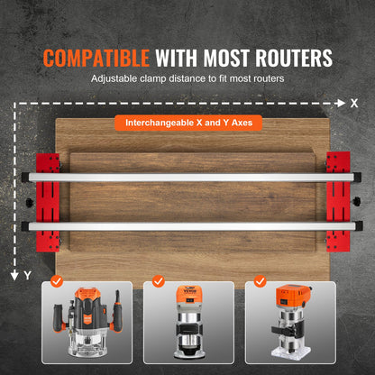 VEVOR Router Sled, 1525 mm, Portable and Easy to Adjust Slab Flattening Jig, DIY