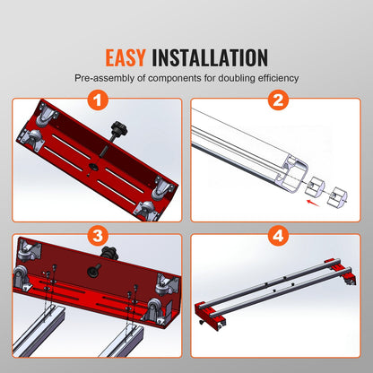 Portable 1.5m Slab Flattening Jig for DIY Woodworking, 10.3kg, Aluminum Alloy