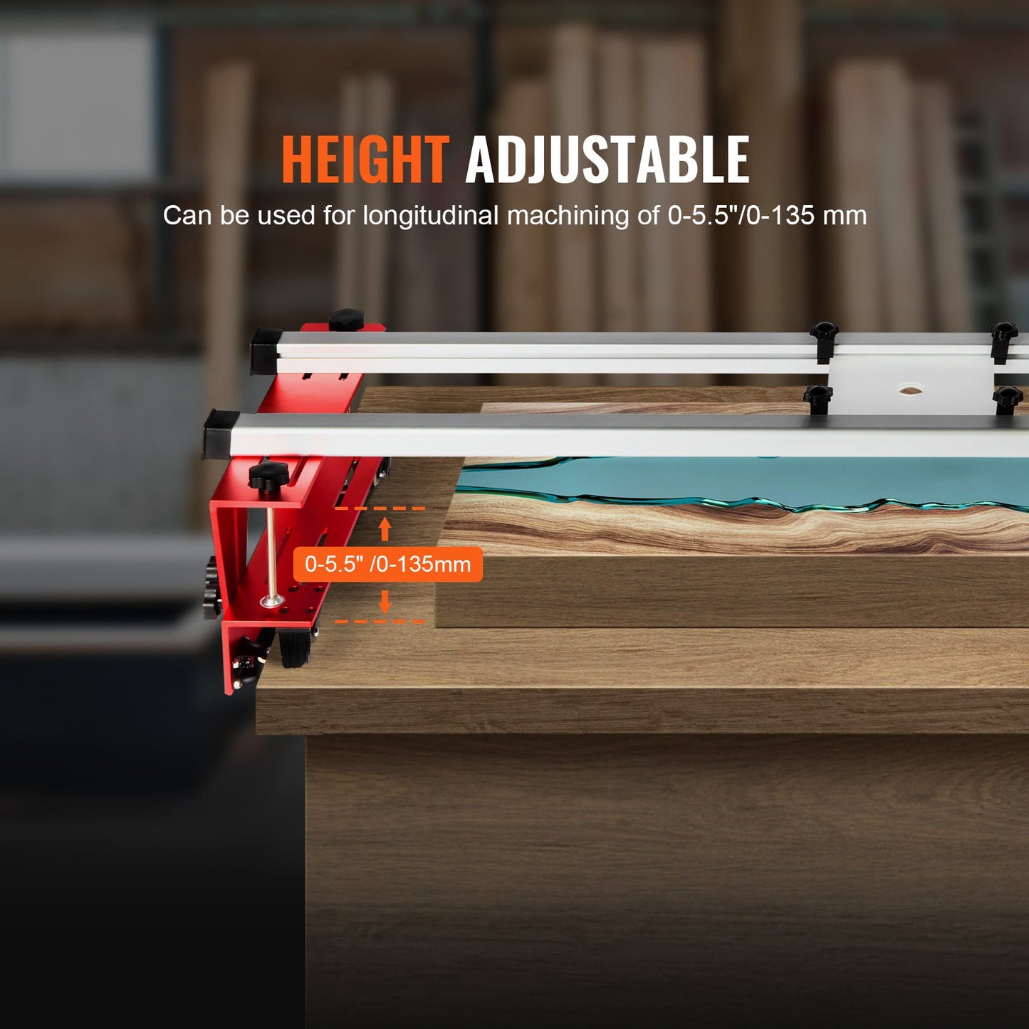 VEVOR Router Sled, 1625 mm, Portable and Easy to Adjust Slab Flattening Jig, DIY