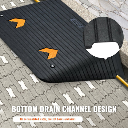 Heavy-Duty Rubber Threshold Ramp with 10.2 cm Rise and 15-Ton Capacity