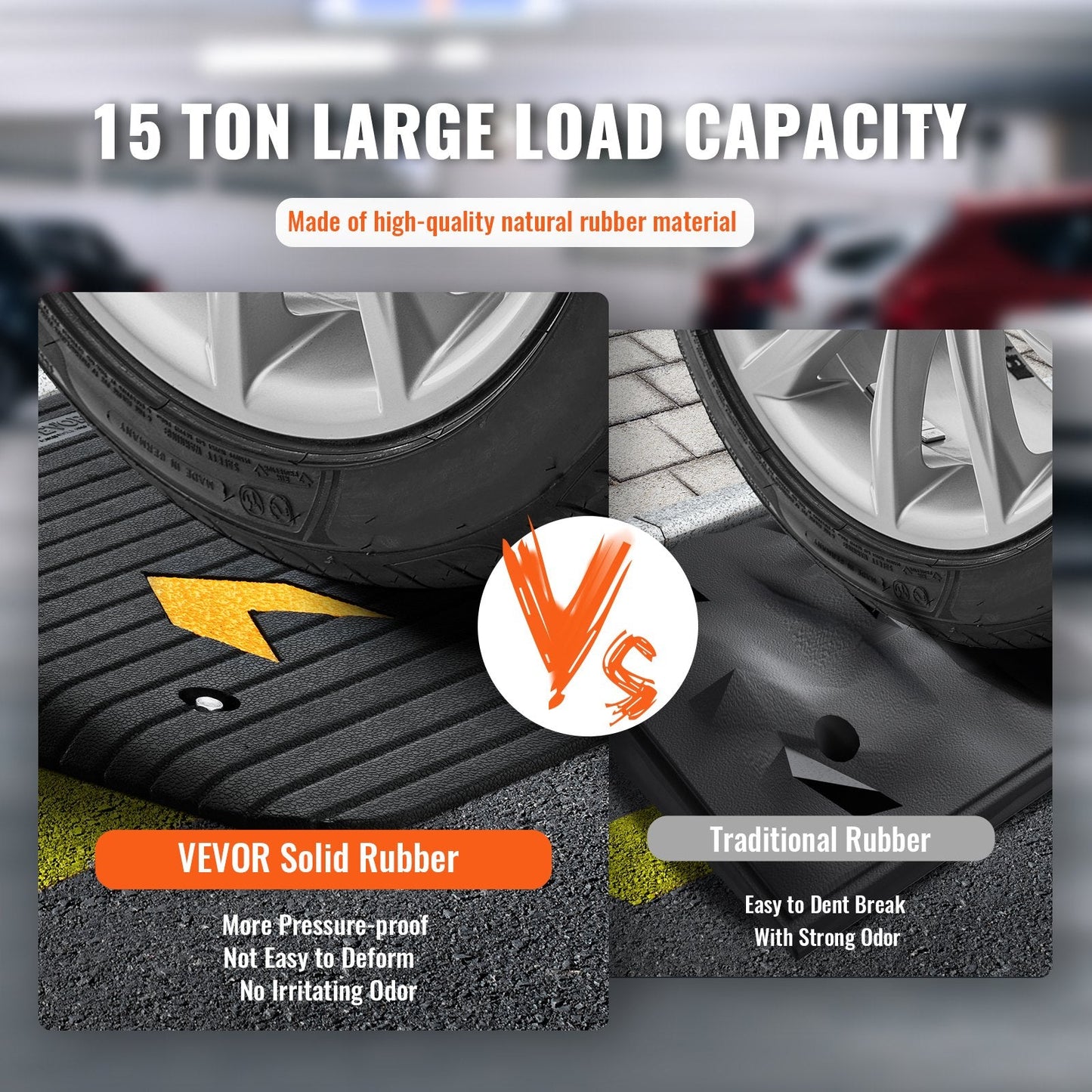 Upgraded Rubber Ramp with 0.089m Rise, 15 Ton Capacity for Wheelchairs & Scooters