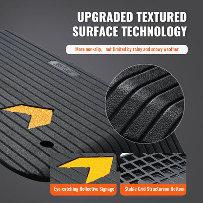 Upgraded Rubber Ramp with 0.089m Rise, 15 Ton Capacity for Wheelchairs & Scooters