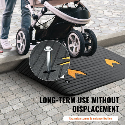 Upgraded Rubber Ramp with 0.089m Rise, 15 Ton Capacity for Wheelchairs & Scooters