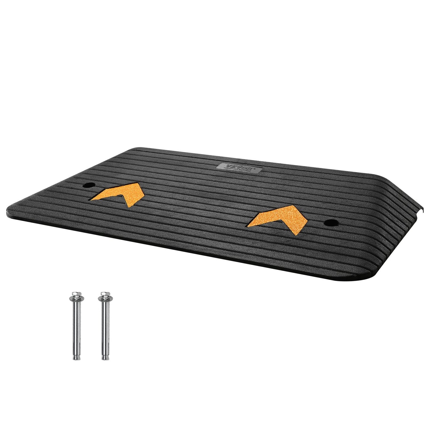Rubber Threshold Ramp, 7.6 cm Rise, 15-Ton Load, Non-Slip Surface, 1 Channel