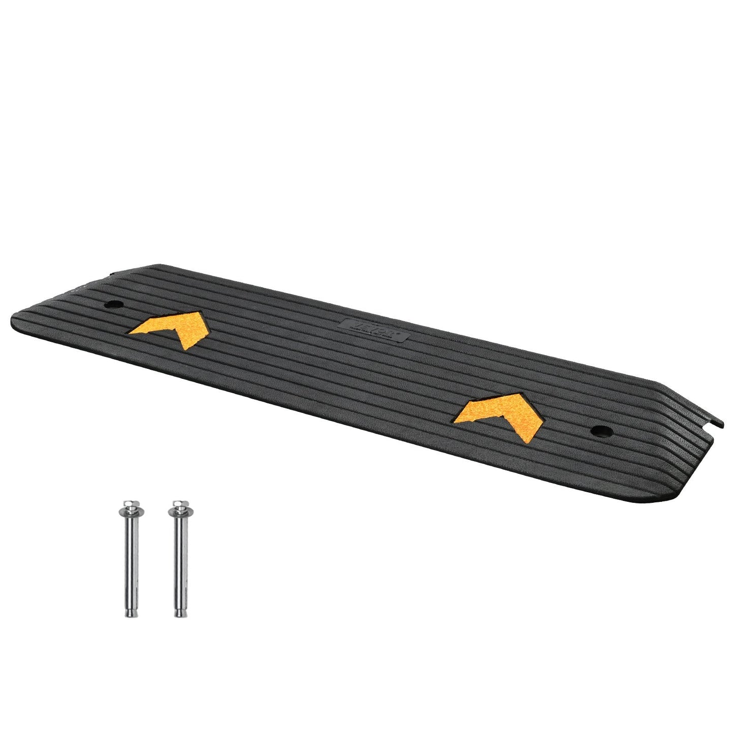 Heavy-Duty Rubber Curb Ramp, 2.5 cm Rise, 15 Ton Capacity, Non-Slip Surface