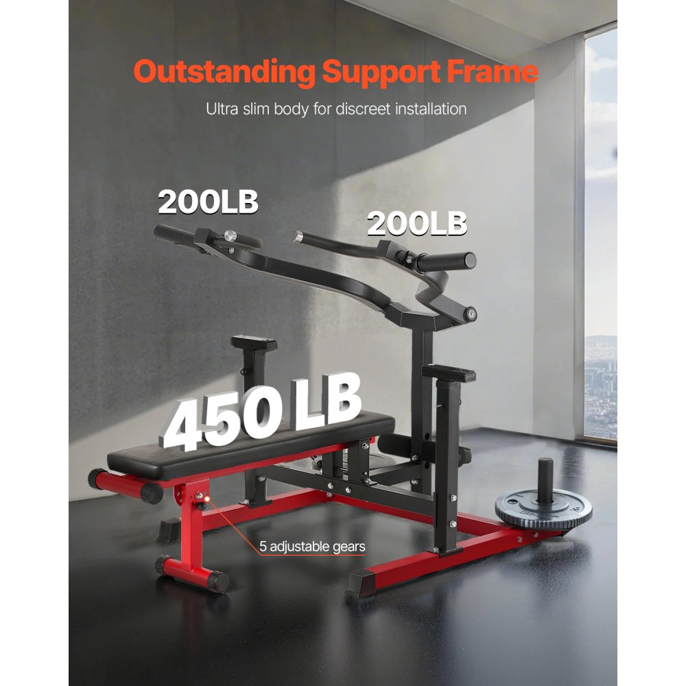 VEVOR 450 LBS Chest Press Machine Adjustable Bench Press Flat Incline Bench Gym