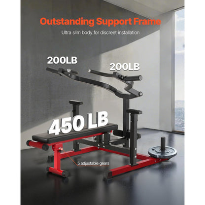 VEVOR 450 LBS Chest Press Machine Adjustable Bench Press Flat Incline Bench Gym