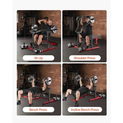 VEVOR 450 LBS Chest Press Machine Adjustable Bench Press Flat Incline Bench Gym