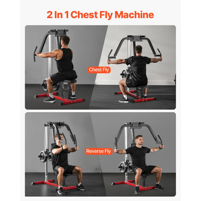 VEVOR Chest Fly Machine Adjustable Fly Reverse Delt Machine Upper Body Workout